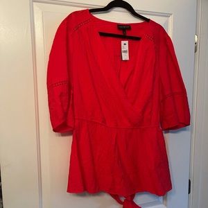 NWT Lane Bryant blouse with tie/belt